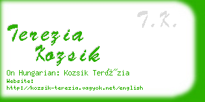 terezia kozsik business card